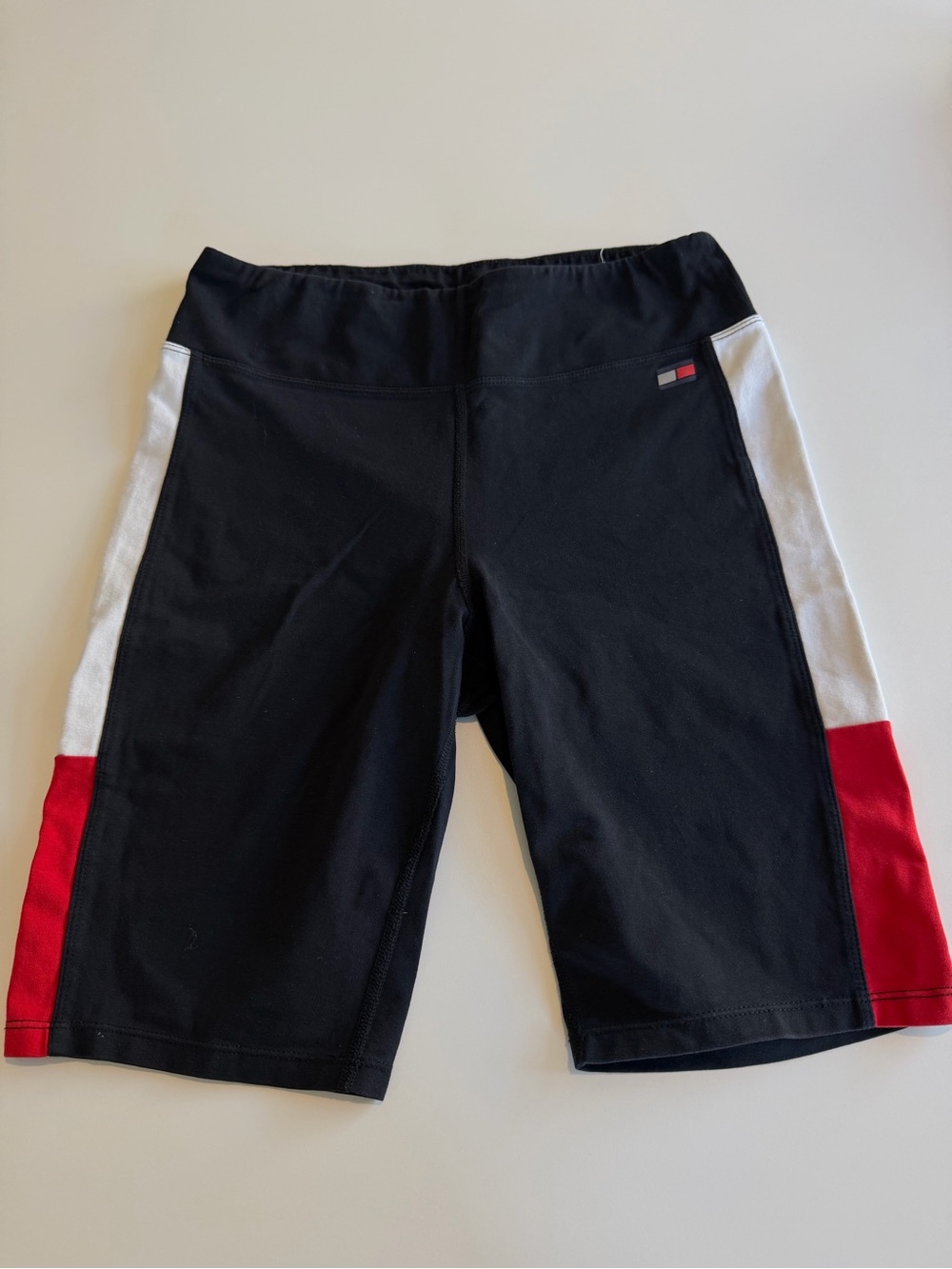 Tommy Hilfiger Black Shorts with White & Red Side Panels
